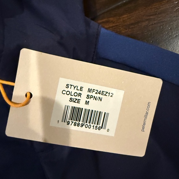 Peter Millar Men's Medium Sport Navy / Navy Weld Half-Snap Hoodie MSRP $245 - Picture 10 of 11